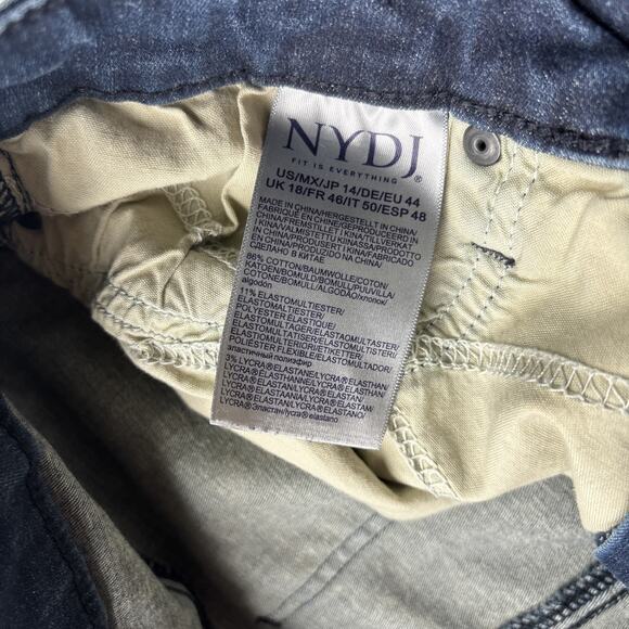 NYDJ Silhouette Womens Size 14 Jeans Slim Bootcut Lift Tuck Technology Dark Wash - Picture 6 of 14